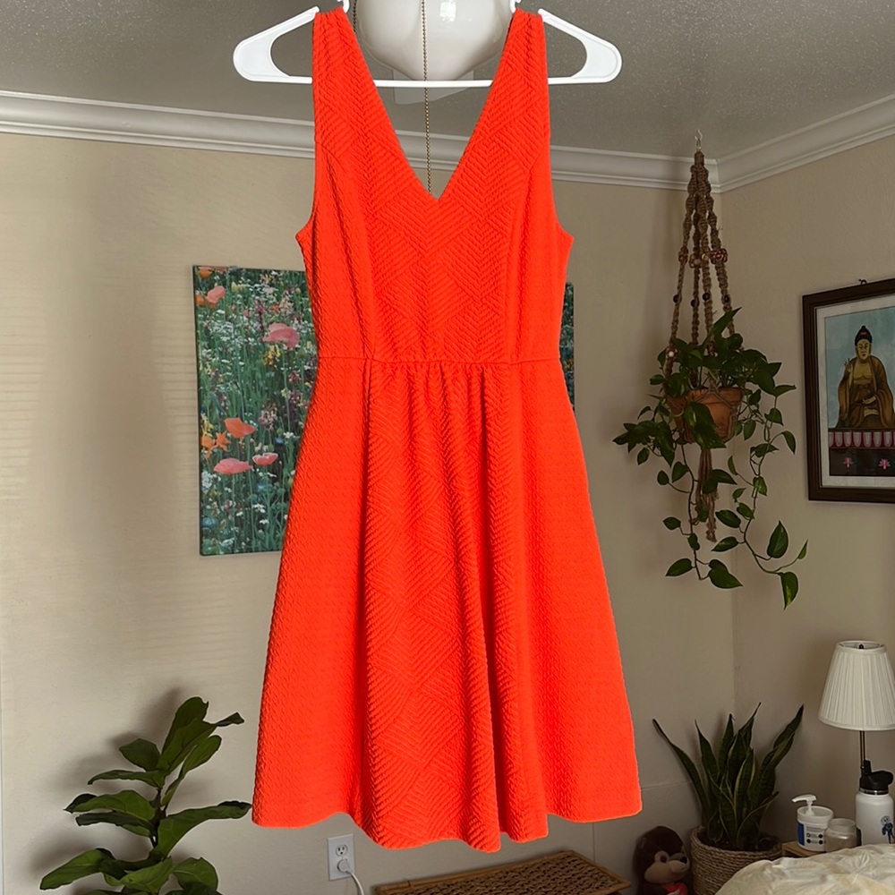 Orange Maeve by anthropology knit textured dress